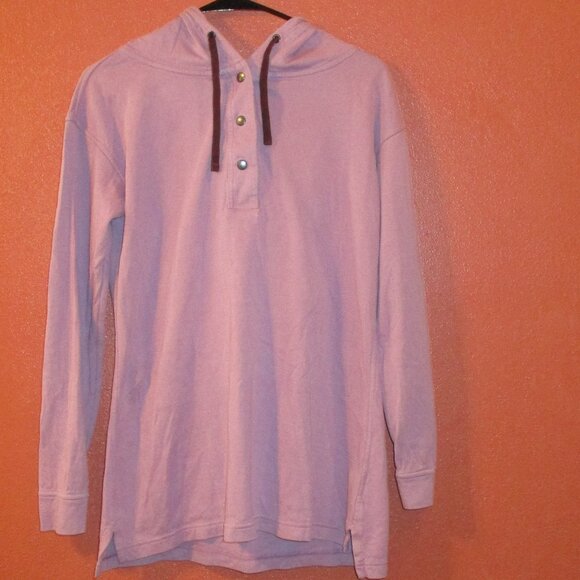 Patagonia Woman Small Purple Snap Button Warm Long Sleeve Hooded Shirt - Picture 1 of 8